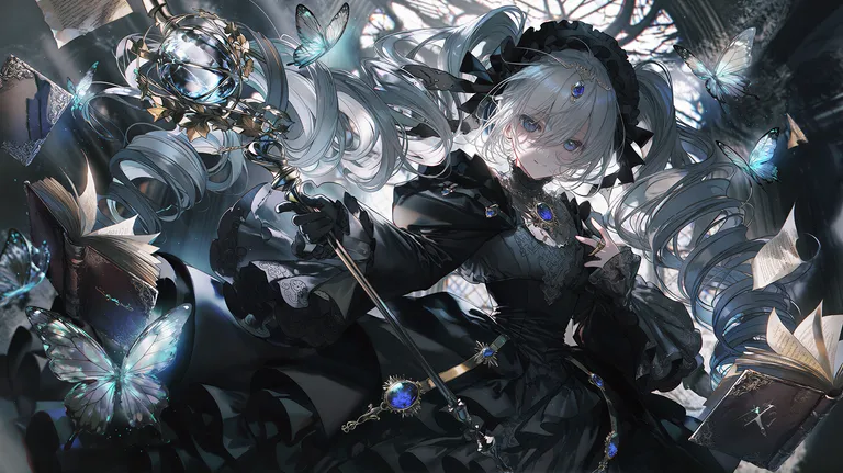 4x0style, masterpiece, best quality, score_7, score_8_up, anime illustration, detailed, 1girl, solo, long silver hair… — by mzl, made with ComfyUI