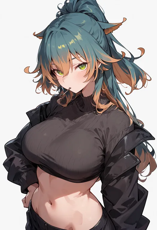 masterpiece, best quality, score_7, safe, kuromiya raika (kuromiya), solo, upper body, simple background — by k3scat, made with ComfyUI