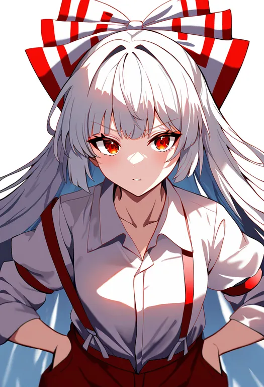 masterpiece, best quality, newest, absurdres, highres, safe, fujiwara_no_mokou, touhou, solo, upper_body… — by k3scat, made with ComfyUI