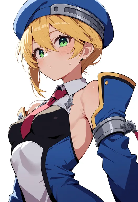 masterpiece, best quality, score_7, safe, noel vermillion, solo, upper body, simple background — by k3scat, made with ComfyUI