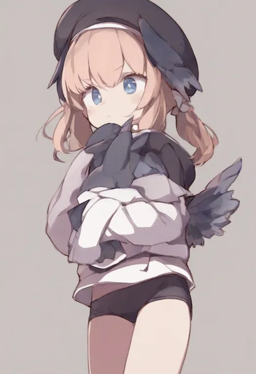 masterpiece, best quality, general, no pants, 1girl, solo, simple background — by k3scat, made with ComfyUI