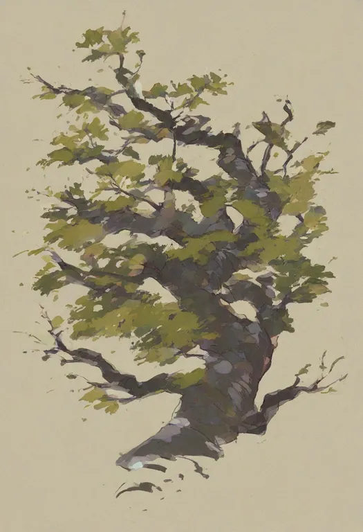 masterpiece, best quality, general, branch, 1girl, solo, simple background — by k3scat, made with ComfyUI
