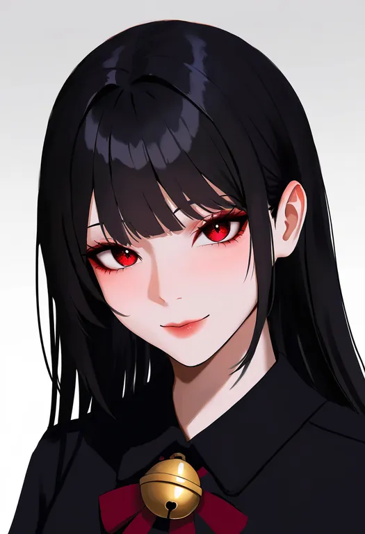 masterpiece, best quality, newest, absurdres, highres, safe, hair_bell, 1girl, solo, portrait, simple_background — by k3scat, made with ComfyUI