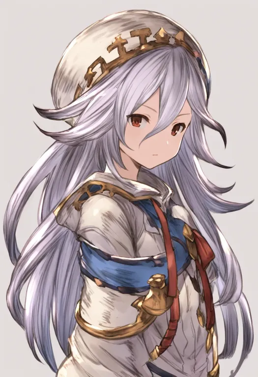 masterpiece, best quality, general, gran (granblue fantasy), granblue fantasy, solo, upper body, simple background — by k3scat, made with ComfyUI
