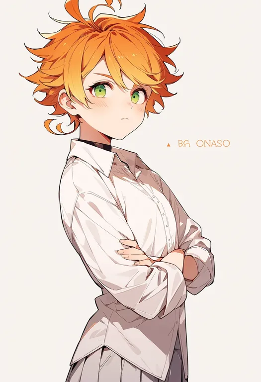 masterpiece, best quality, score_7, safe, yakusoku no neverland, solo, simple background — by k3scat, made with ComfyUI