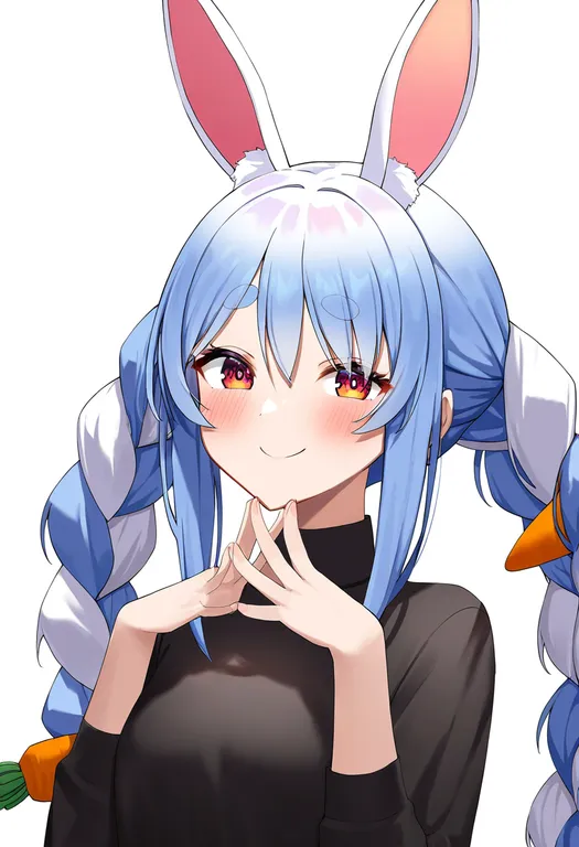 masterpiece, best quality, newest, absurdres, highres, safe, usada_pekora, hololive, solo, upper_body, simple_background — by k3scat, made with ComfyUI