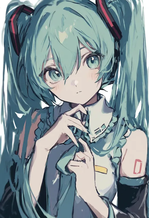 masterpiece, best quality, general, master (vocaloid), vocaloid, solo, upper body, simple background — by k3scat, made with ComfyUI