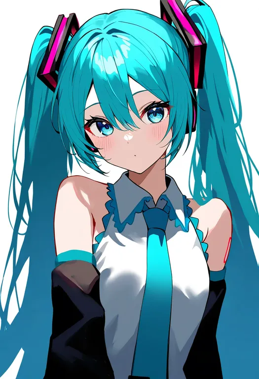 masterpiece, best quality, newest, absurdres, highres, safe, hatsune_miku, vocaloid, solo, upper_body — by k3scat, made with ComfyUI