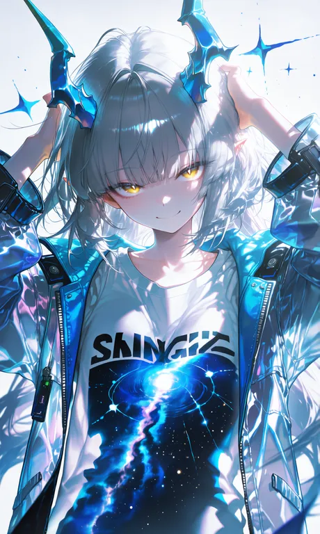 masterpiece, best quality, absurdres, newest, highres, 1girl, solo, silver hair, long hair, blunt bangs, yellow eyes… — by Nick man, made with ComfyUI
