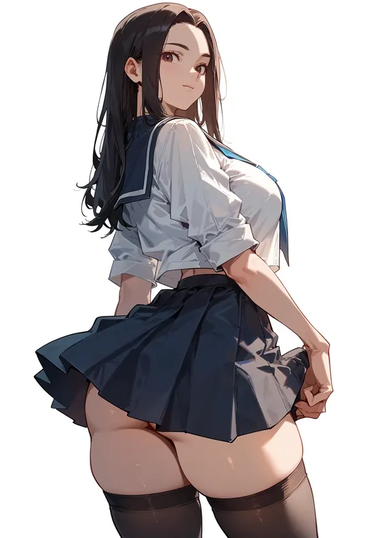 masterpiece, best quality, score_7, safe, shihakusho, 1girl, solo, simple background — by k3scat, made with ComfyUI