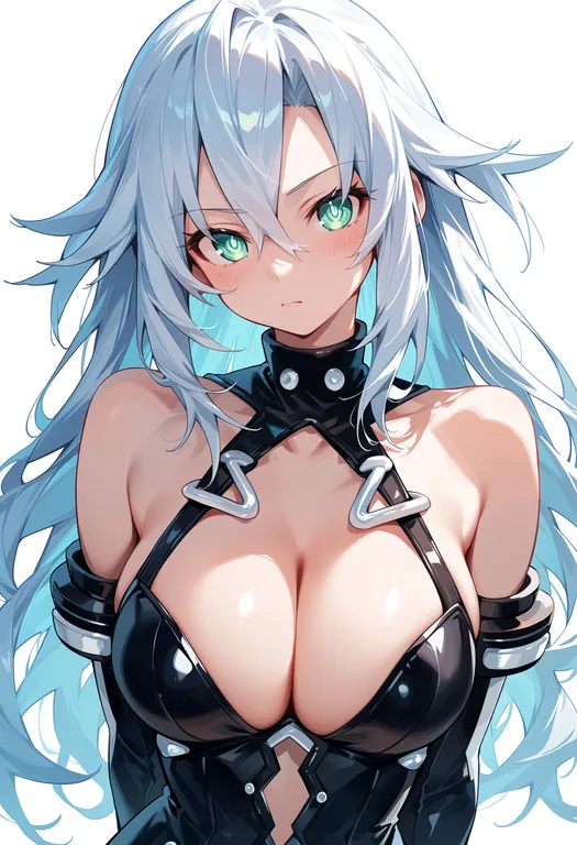 masterpiece, best quality, score_7, safe, black heart (neptunia), solo, upper body, simple background — by k3scat, made with ComfyUI