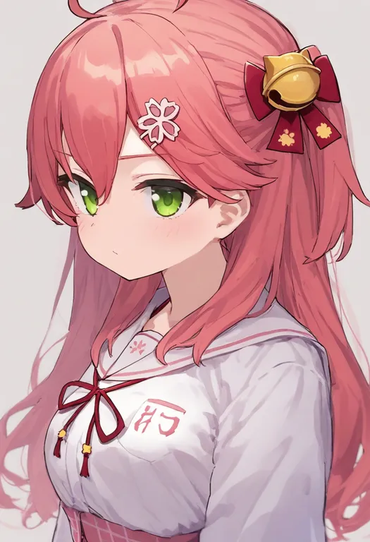 masterpiece, best quality, general, sakura miko, hololive, solo, upper body, simple background — by k3scat, made with ComfyUI