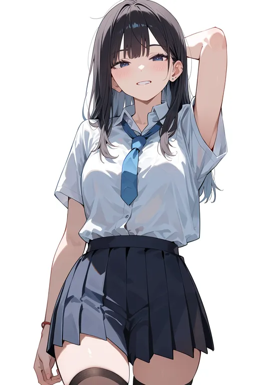 masterpiece, best quality, score_7, safe, shuuniichido classmate wo kau hanashi, solo, simple background — by k3scat, made with ComfyUI