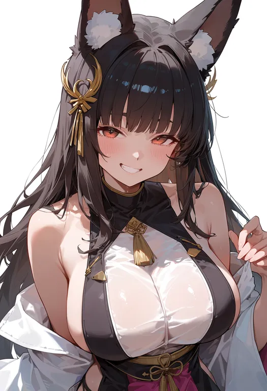 masterpiece, best quality, score_7, safe, nagato (azur lane), azur lane, solo, upper body, simple background — by k3scat, made with ComfyUI