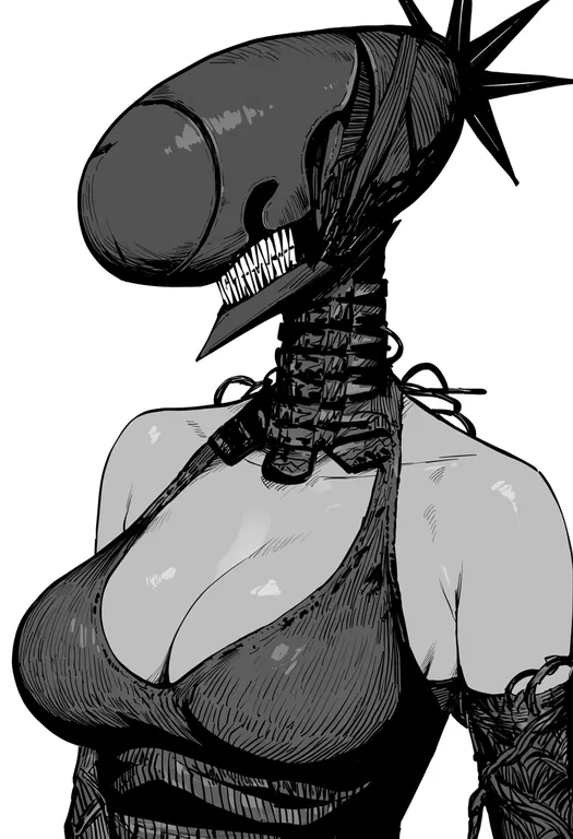 masterpiece, best quality, score_7, safe, bomb devil (chainsaw man), chainsaw man, solo, upper body, simple background — by k3scat, made with ComfyUI