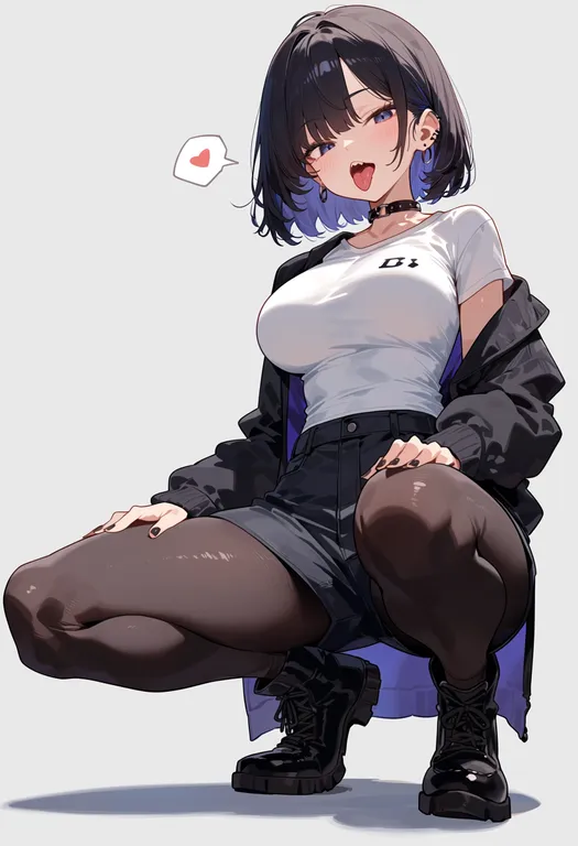 masterpiece, best quality, score_7, safe, tongue out, 1girl, solo, simple background — by k3scat, made with ComfyUI