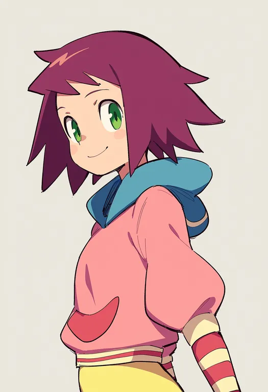 masterpiece, best quality, score_7, safe, sonia strumm (mega man), solo, upper body, simple background — by k3scat, made with ComfyUI