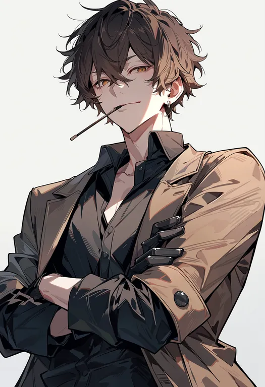 masterpiece, best quality, score_7, safe, dazai osamu (bungou stray dogs), bungou stray dogs, solo, upper body… — by k3scat, made with ComfyUI