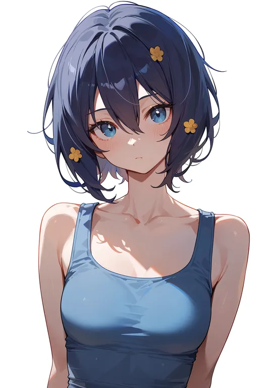 masterpiece, best quality, score_7, safe, mizuno ai, solo, upper body, simple background — by k3scat, made with ComfyUI