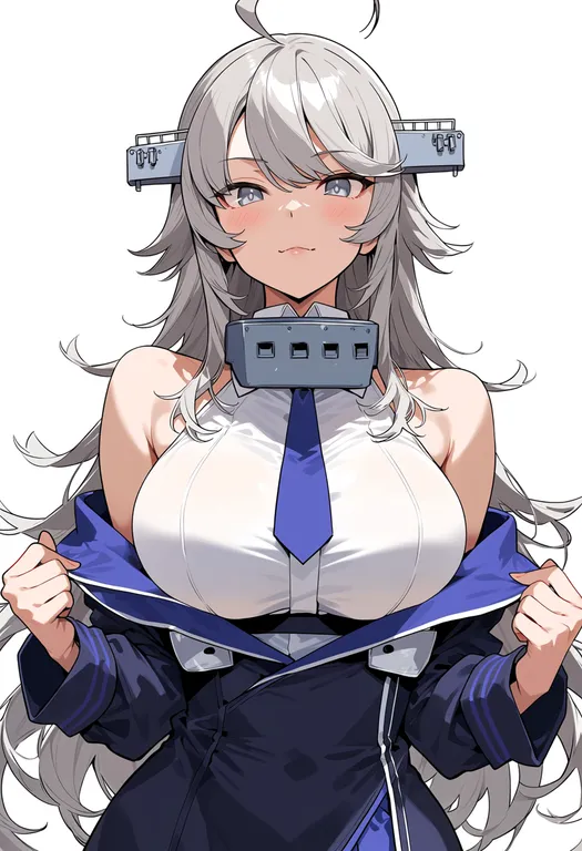 masterpiece, best quality, score_7, safe, washington (kancolle), solo, upper body, simple background — by k3scat, made with ComfyUI