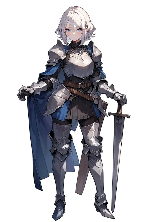 masterpiece, best quality, score_7, safe, pixiv fantasia wizard and knight, solo, simple background — by k3scat, made with ComfyUI