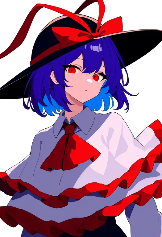 masterpiece, best quality, newest, absurdres, highres, safe, nagae_iku, touhou, solo, upper_body, simple_background — by k3scat, made with ComfyUI