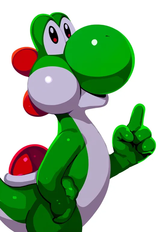 masterpiece, best quality, score_7, safe, yoshi, solo, upper body, simple background — by k3scat, made with ComfyUI