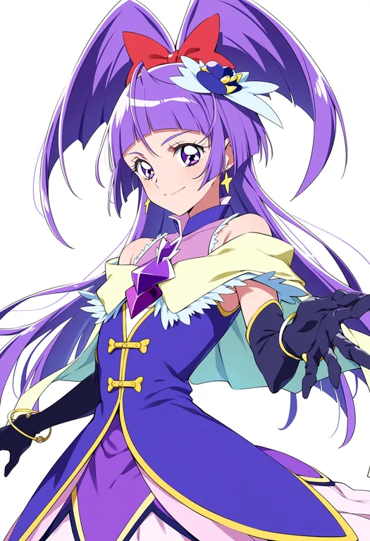masterpiece, best quality, score_7, safe, cure magical, solo, upper body, simple background — by k3scat, made with ComfyUI