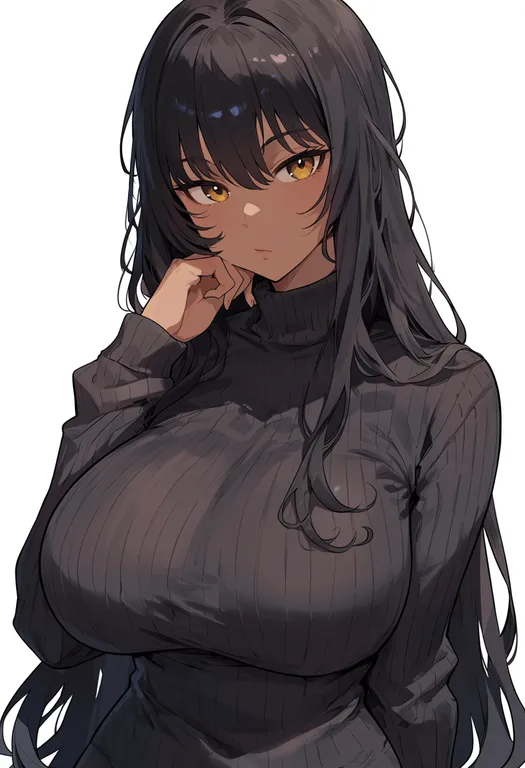 masterpiece, best quality, score_7, safe, noir (nikke), solo, upper body, simple background — by k3scat, made with ComfyUI