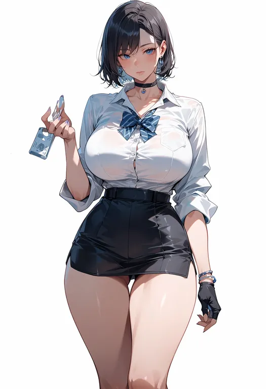 masterpiece, best quality, score_7, safe, comiket 106, solo, simple background — by k3scat, made with ComfyUI