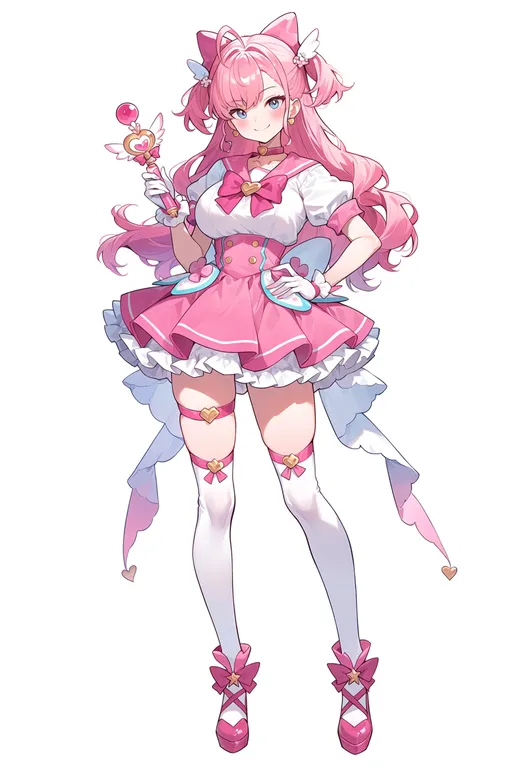 masterpiece, best quality, score_7, safe, magical girl, 1girl, solo, simple background — by k3scat, made with ComfyUI