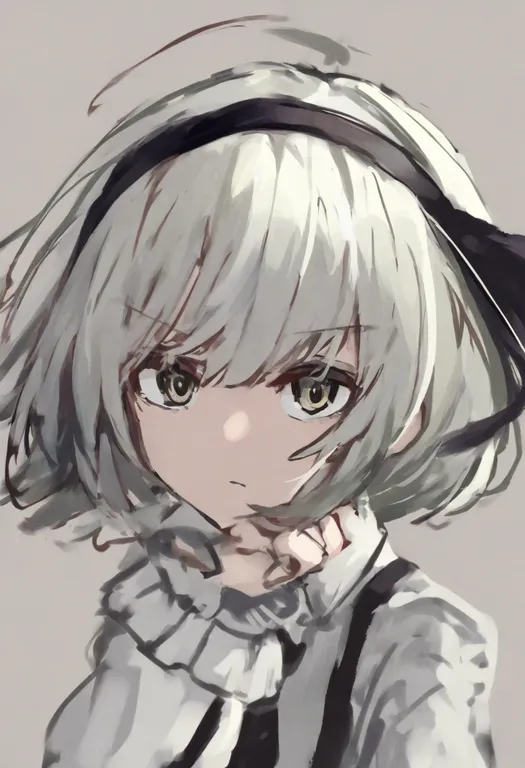 masterpiece, best quality, general, black hairband, 1girl, solo, simple background — by k3scat, made with ComfyUI