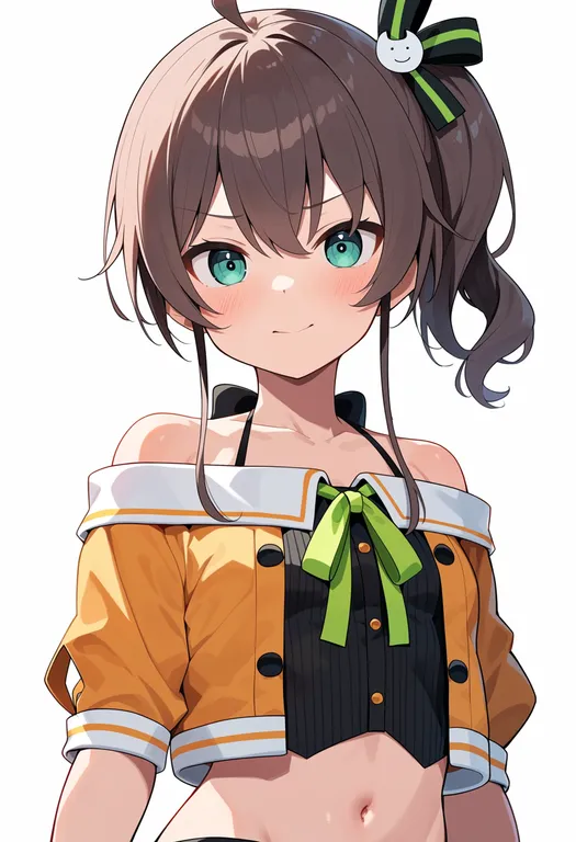 masterpiece, best quality, score_7, safe, natsuiro matsuri (1st costume), solo, upper body, simple background — by k3scat, made with ComfyUI