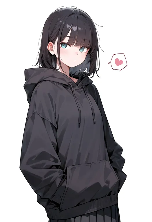 masterpiece, best quality, score_7, safe, no headwear, 1girl, solo, simple background — by k3scat, made with ComfyUI