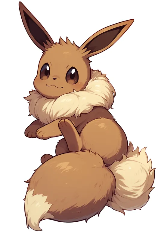 masterpiece, best quality, score_7, safe, pokemon: let's go pikachu! and let's go eevee!, solo, simple background — by k3scat, made with ComfyUI