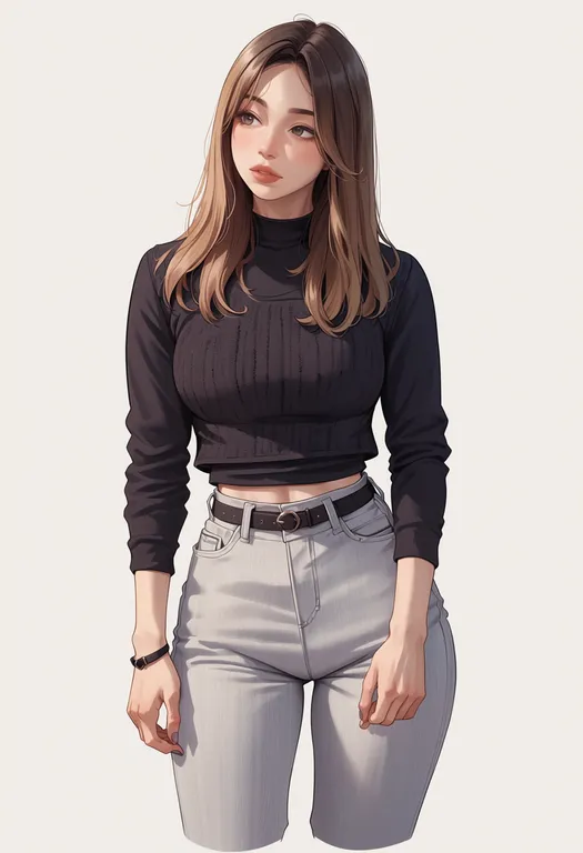 masterpiece, best quality, score_7, safe, looking away, 1girl, solo, simple background — by k3scat, made with ComfyUI