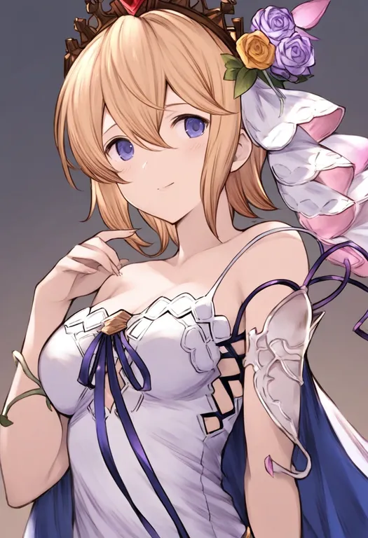 masterpiece, best quality, general, europa (granblue fantasy), granblue fantasy, solo, upper body, simple background — by k3scat, made with ComfyUI