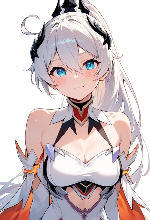 masterpiece, best quality, score_7, safe, kiana kaslana (herrscher of flamescion), solo, upper body, simple background — by k3scat, made with ComfyUI