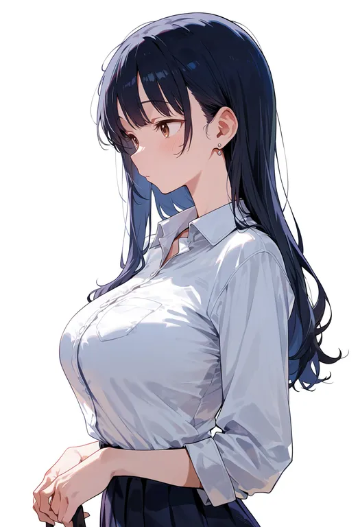 masterpiece, best quality, score_7, safe, yamada anna, solo, upper body, simple background — by k3scat, made with ComfyUI