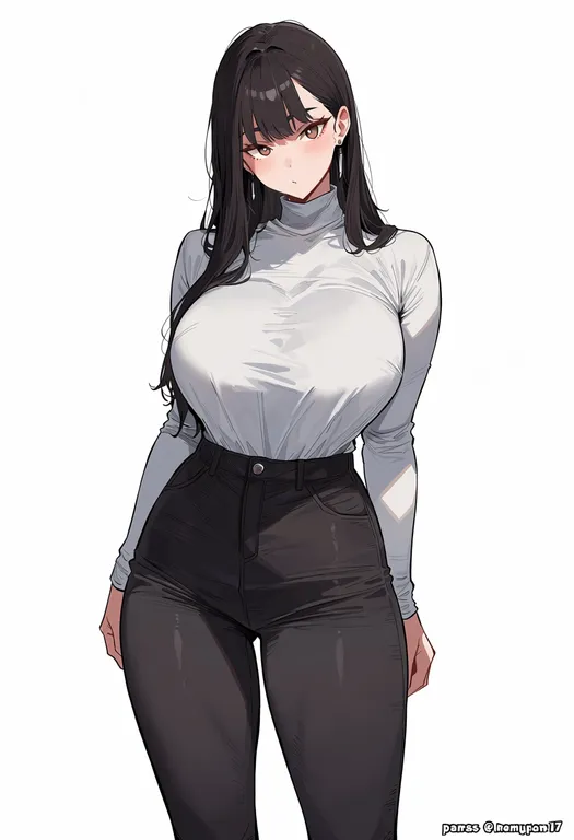 masterpiece, best quality, score_7, safe, artist name, 1girl, solo, simple background — by k3scat, made with ComfyUI
