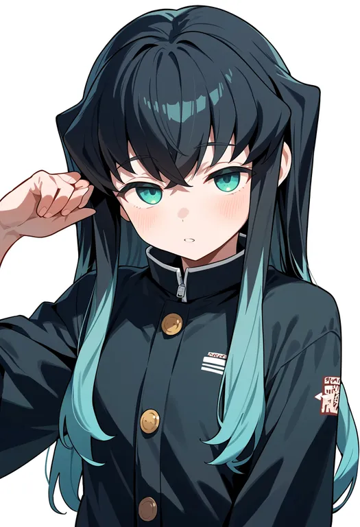 masterpiece, best quality, score_7, safe, tokitou muichirou, solo, upper body, simple background — by k3scat, made with ComfyUI