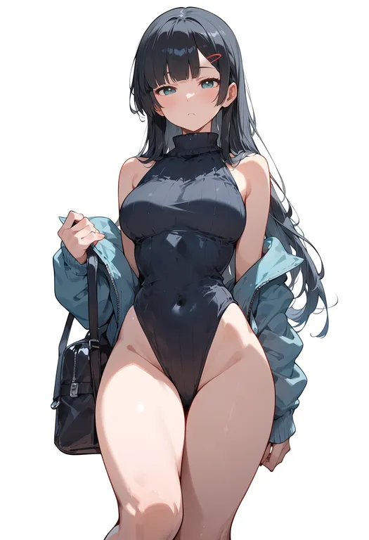 masterpiece, best quality, score_7, safe, chi.: chikyuu no undou ni tsuite, solo, simple background — by k3scat, made with ComfyUI