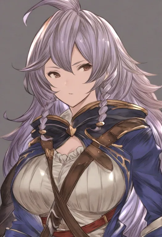 masterpiece, best quality, general, silva (granblue fantasy), granblue fantasy, solo, upper body, simple background — by k3scat, made with ComfyUI