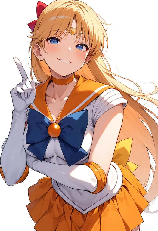 masterpiece, best quality, score_7, safe, sailor venus, solo, upper body, simple background — by k3scat, made with ComfyUI