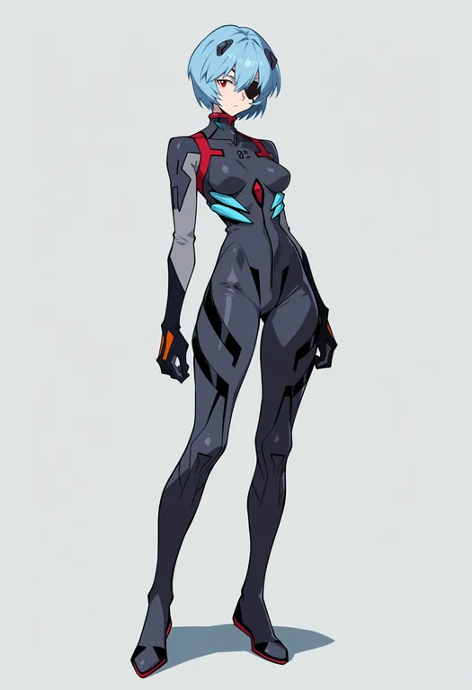 masterpiece, best quality, score_7, safe, plugsuit (evangelion), 1girl, solo, full body, simple background — by k3scat, made with ComfyUI