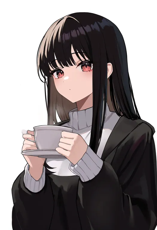 masterpiece, best quality, newest, absurdres, highres, safe, tea_set, 1girl, solo, upper_body, simple_background — by k3scat, made with ComfyUI