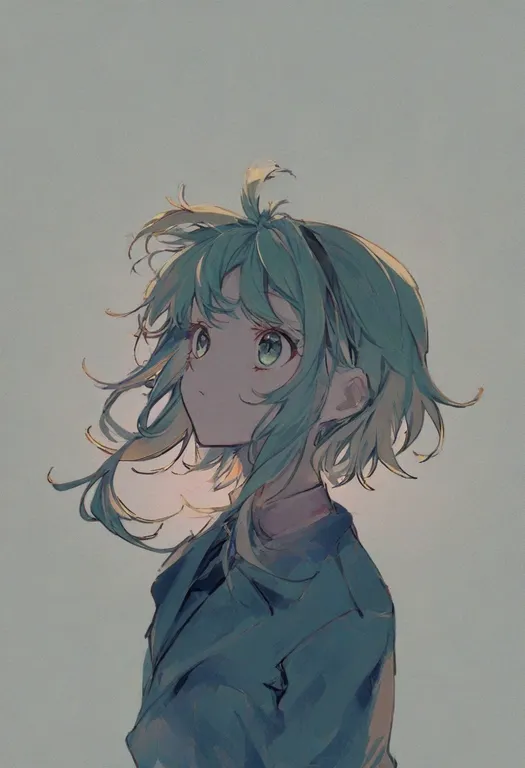 masterpiece, best quality, general, gumi, vocaloid, solo, upper body, simple background — by k3scat, made with ComfyUI