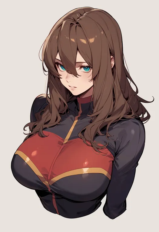 masterpiece, best quality, score_7, safe, iris (mega man), solo, upper body, simple background — by k3scat, made with ComfyUI