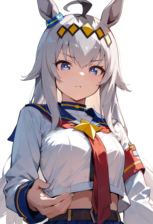 masterpiece, best quality, score_7, safe, oguri cap (starlight beat) (umamusume), umamusume, solo, upper body… — by k3scat, made with ComfyUI