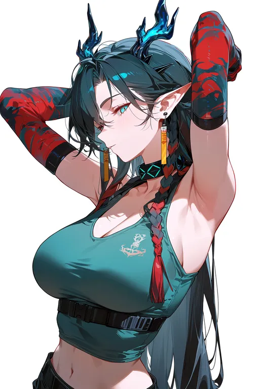 masterpiece, best quality, score_7, safe, wang (arknights), arknights, solo, upper body, simple background — by k3scat, made with ComfyUI